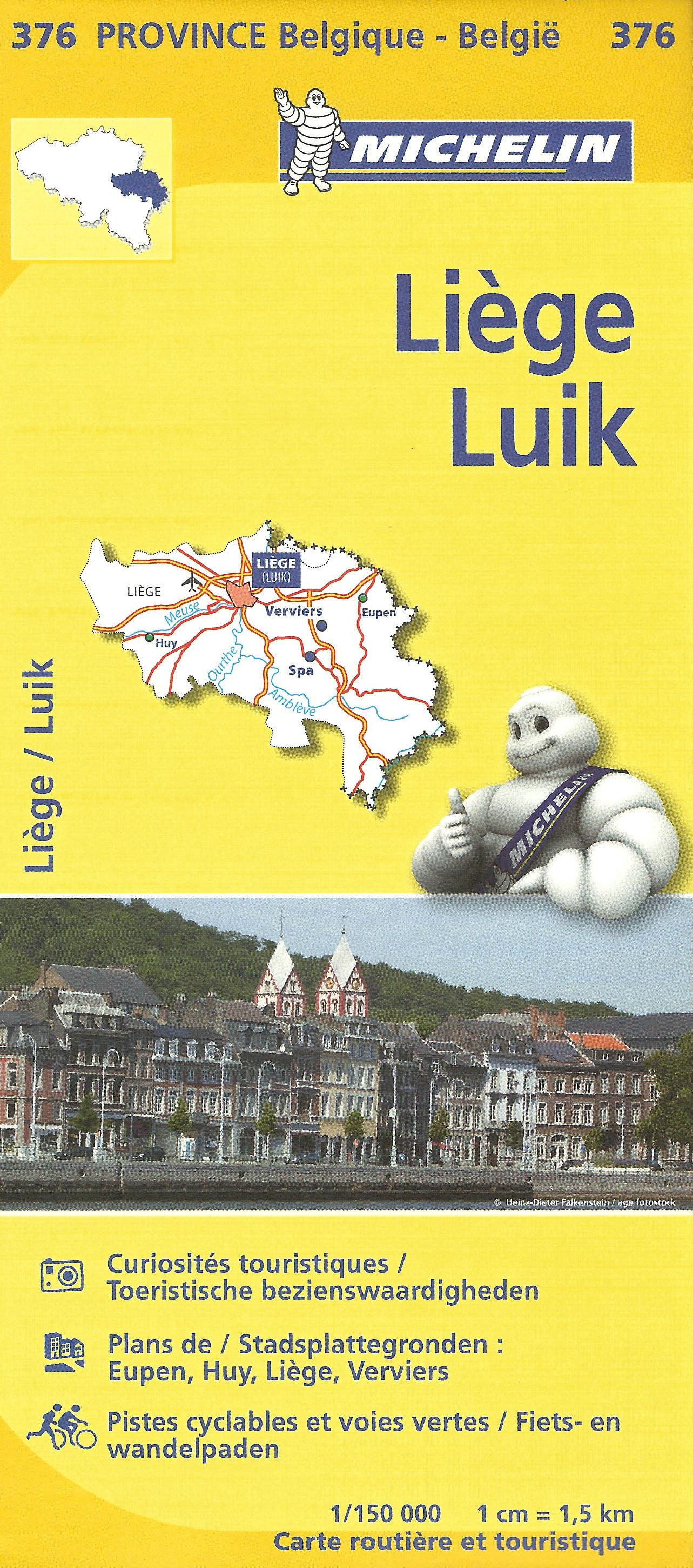 Wegenkaart - landkaart 376 Liège - Luik provinciekaart | Michelin  | 