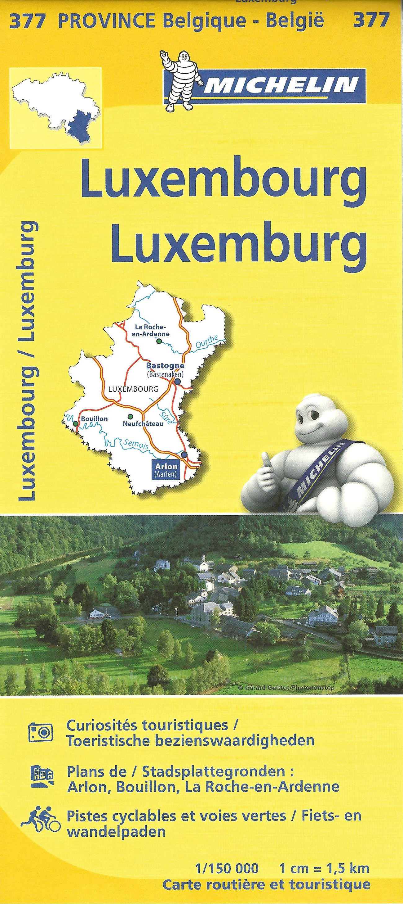 Online bestellen: Wegenkaart - landkaart 377 Luxembourg - Luxemburg | Michelin