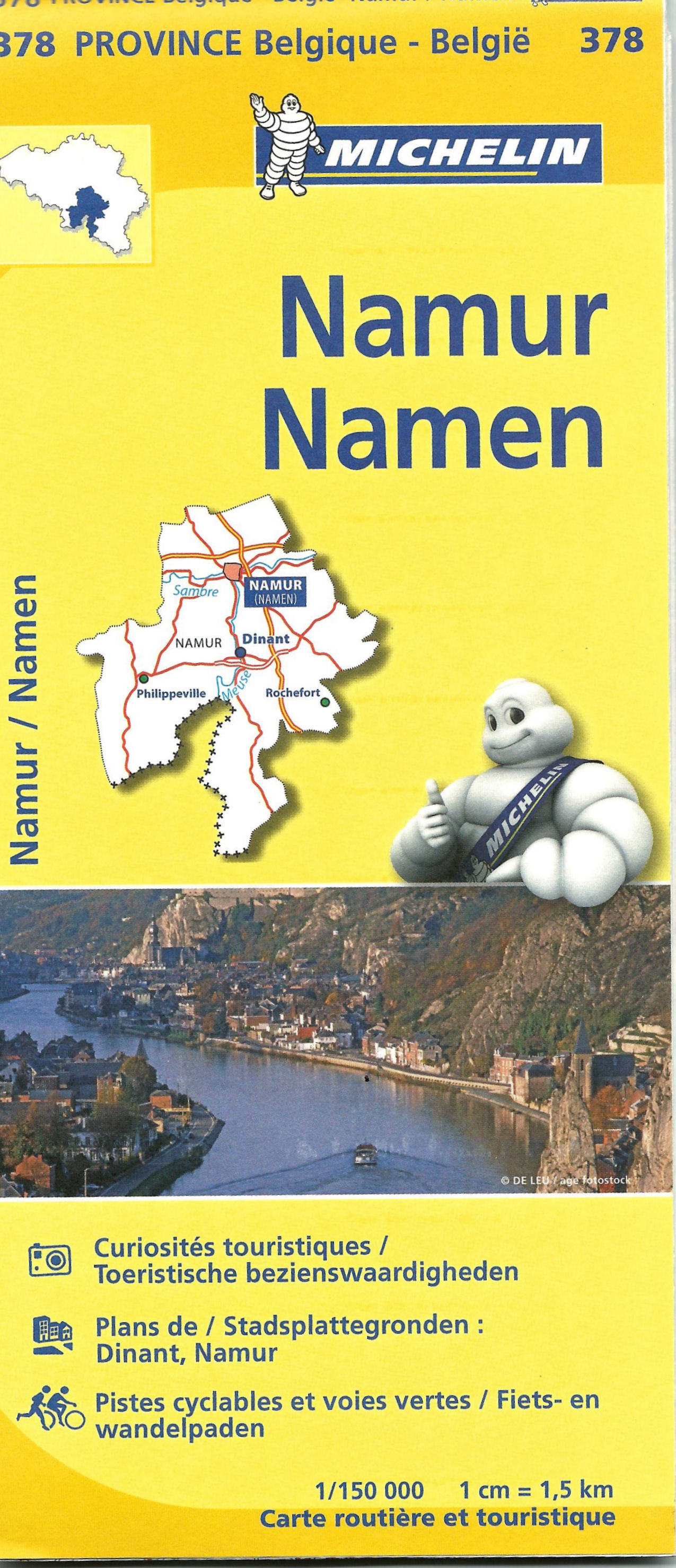 Online bestellen: Wegenkaart - landkaart 378 Namur - Namen | Michelin