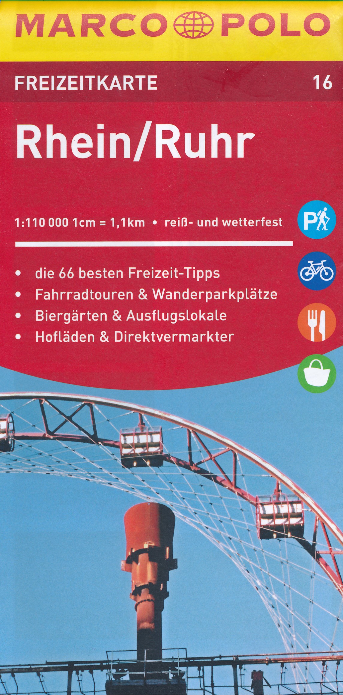Online bestellen: Wegenkaart - landkaart 16 Marco Polo Freizeitkarte Rhein - Ruhr | MairDumont