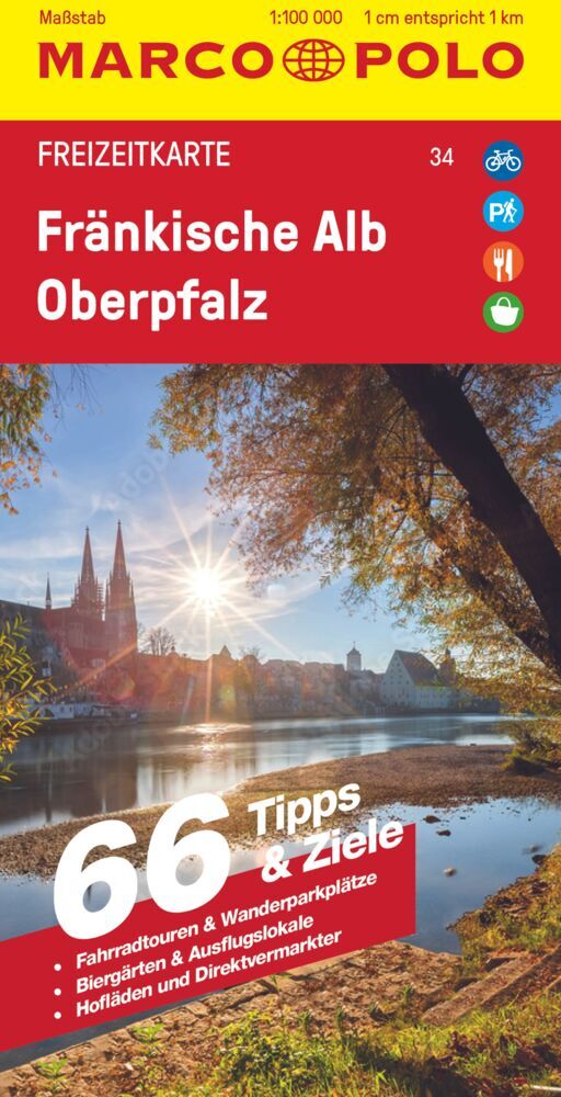 Online bestellen: Wegenkaart - landkaart 34 Marco Polo Freizeitkarte Fränkische Alb - Oberpfalz | MairDumont