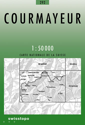 292 Courmayeur - Topografische kaart Zwitserland wandelkaart | Bundesamt |