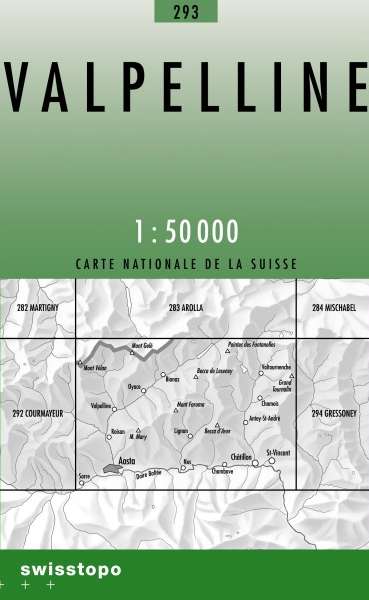 293 Valpelline - Topografische kaart Zwitserland wandelkaart | Bundesamt | 