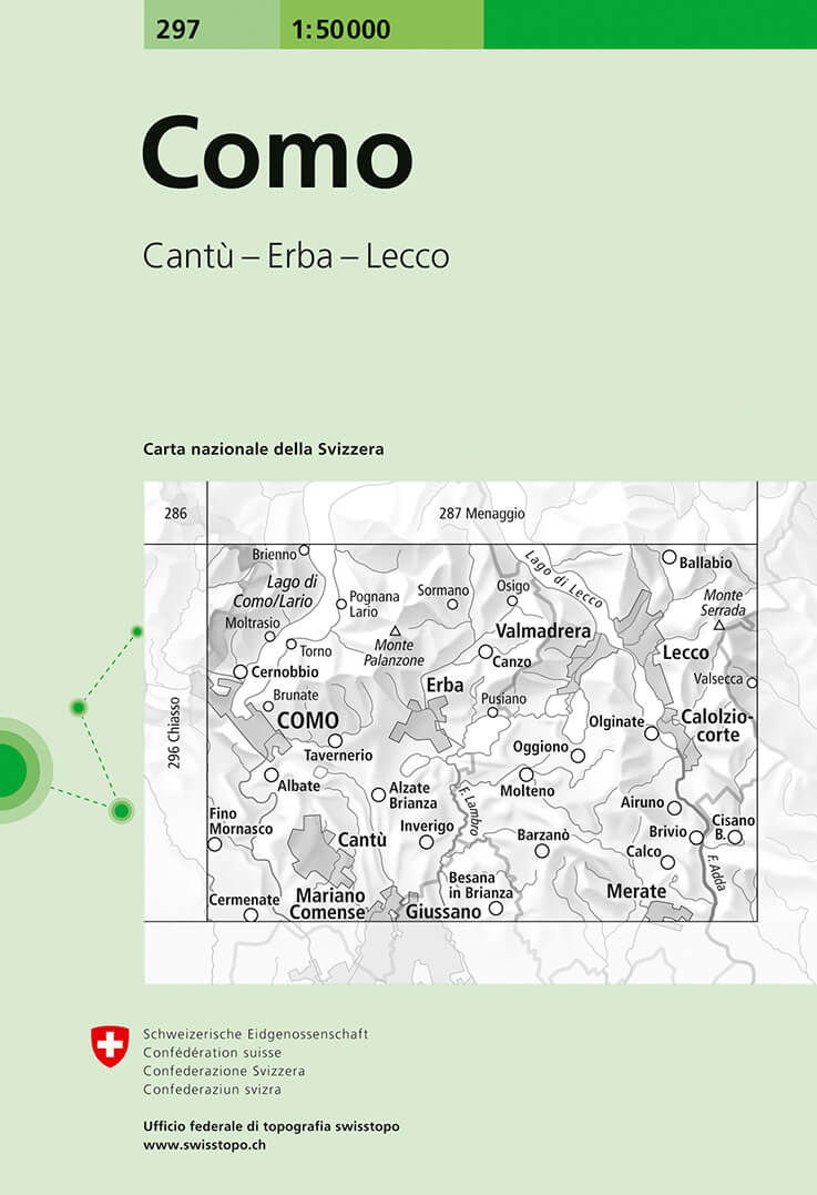 Online bestellen: Wandelkaart - Topografische kaart 297 Como - Tessin | Swisstopo