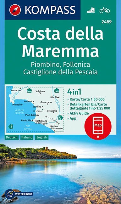 Online bestellen: Wandelkaart 2469 Costa della Maremma | Kompass