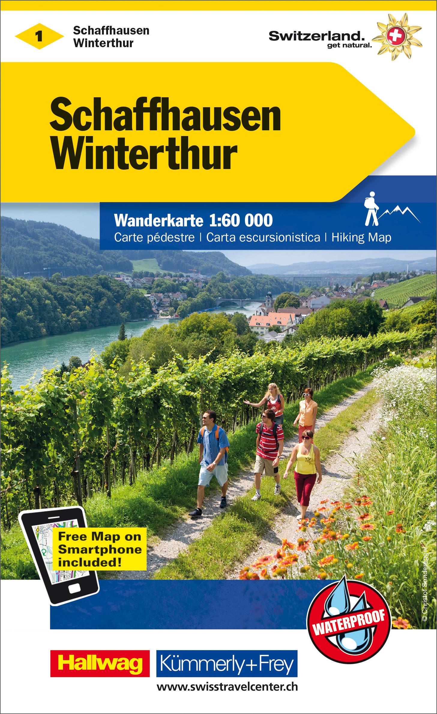 Online bestellen: Wandelkaart 01 Schaffhausen - Winterthur | Kümmerly & Frey