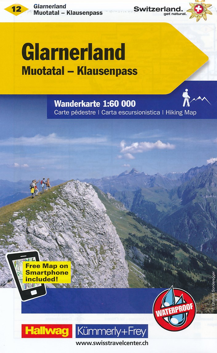 Online bestellen: Wandelkaart 12 Glarnerland - Muotatal - Klausenpass | Kümmerly & Frey