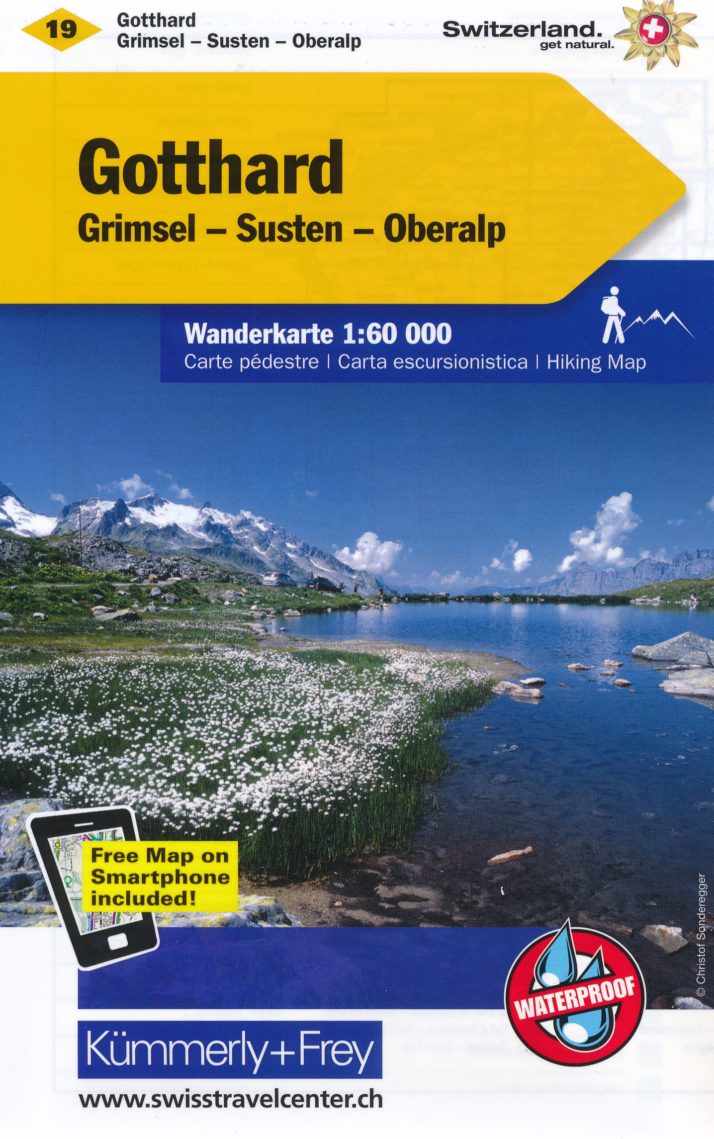 Online bestellen: Wandelkaart 19 Gotthard - Grimsel-Susten-Oberalp | Kümmerly & Frey