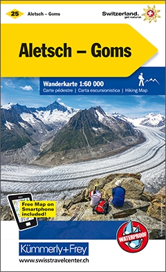 Online bestellen: Wandelkaart 25 Aletsch - Goms | Kümmerly & Frey