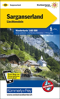 Online bestellen: Wandelkaart 30 Sarganserland - Liechtenstein | Kümmerly & Frey