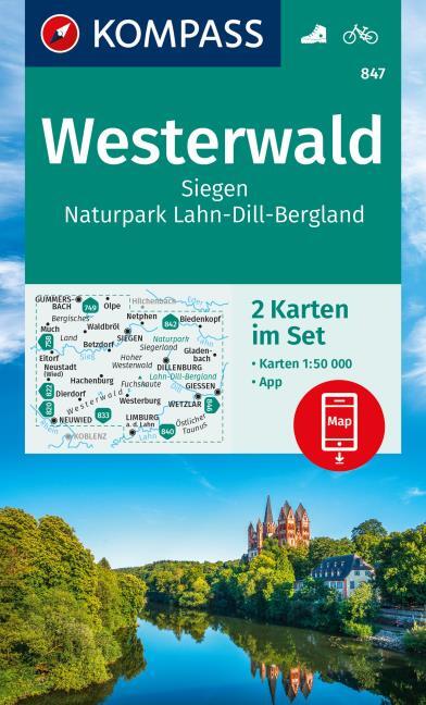 Online bestellen: Wandelkaart 847 Westerwald | Kompass