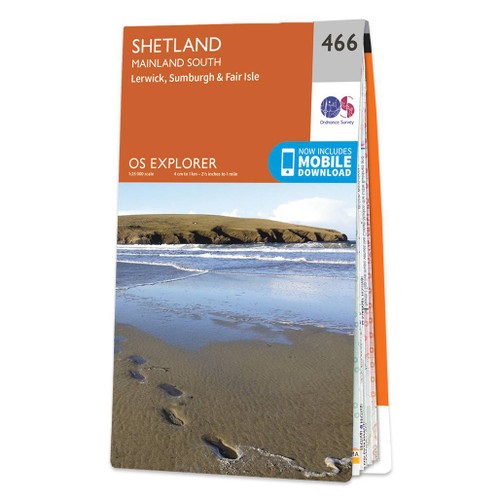 Online bestellen: Wandelkaart - Topografische kaart 466 OS Explorer Map Shetland - Mainland South | Ordnance Survey