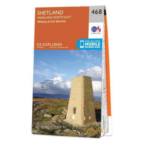 Online bestellen: Wandelkaart - Topografische kaart 468 OS Explorer Map Shetland - Mainland North East | Ordnance Survey