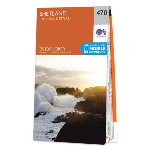 Online bestellen: Wandelkaart - Topografische kaart 470 OS Explorer Map Shetland - Unst, Yell & Fetlar | Ordnance Survey