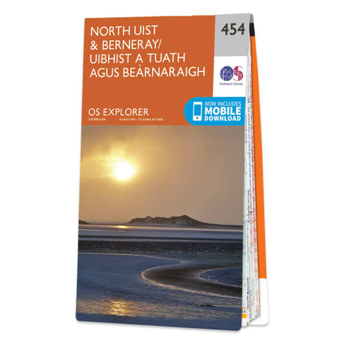 Online bestellen: Wandelkaart - Topografische kaart 454 OS Explorer Map North Uist & Berneray | Ordnance Survey