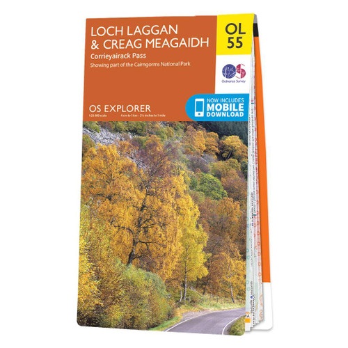 Online bestellen: Wandelkaart - Topografische kaart OL55 OS Explorer Map Loch Laggan & Creag Meagaidh | Ordnance Survey