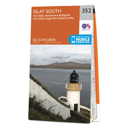 Online bestellen: Wandelkaart - Topografische kaart 352 OS Explorer Map Islay South | Ordnance Survey
