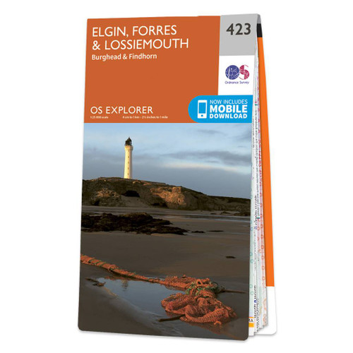 Online bestellen: Wandelkaart - Topografische kaart 423 OS Explorer Map Elgin, Forres, Lossiemouth | Ordnance Survey
