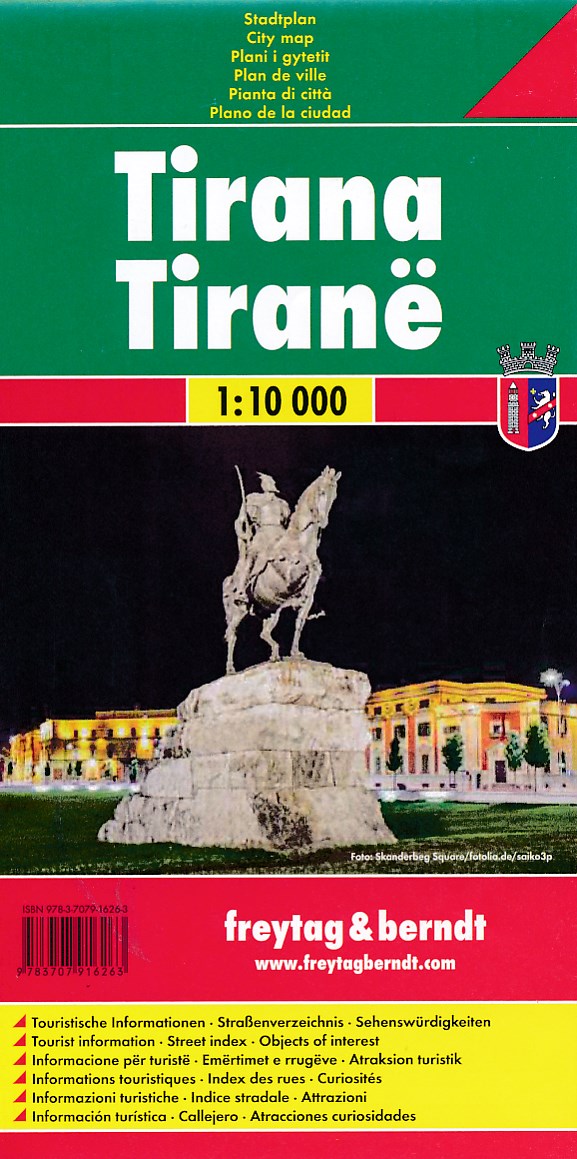 Online bestellen: Stadsplattegrond Tirana | Freytag & Berndt