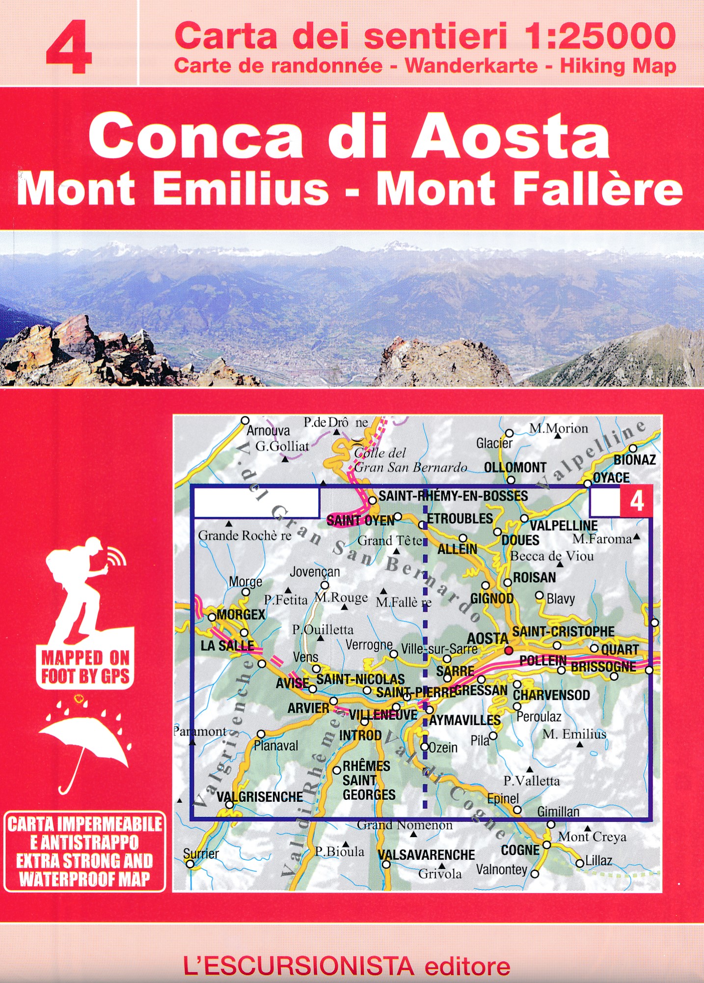 Online bestellen: Wandelkaart 04 Conca di Aosta | L'Escursionista editore