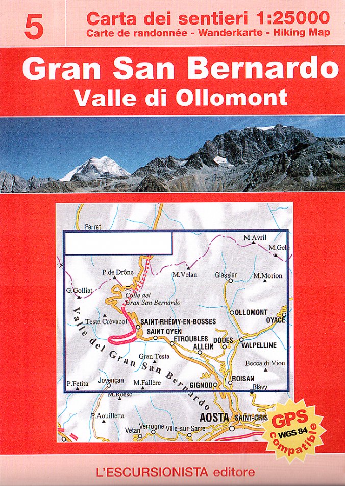 Wandelkaart 05 Gran San Bernardo, Ollomont | Escursionista |