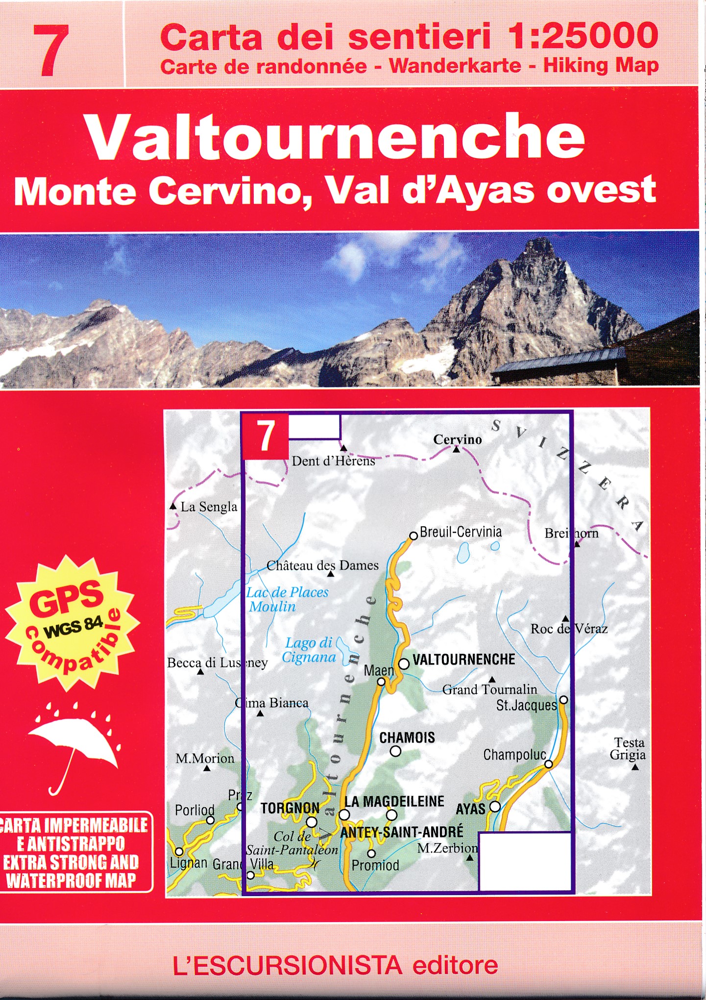 Online bestellen: Wandelkaart 07 Valtournenche, Monte Cervino | L'Escursionista editore
