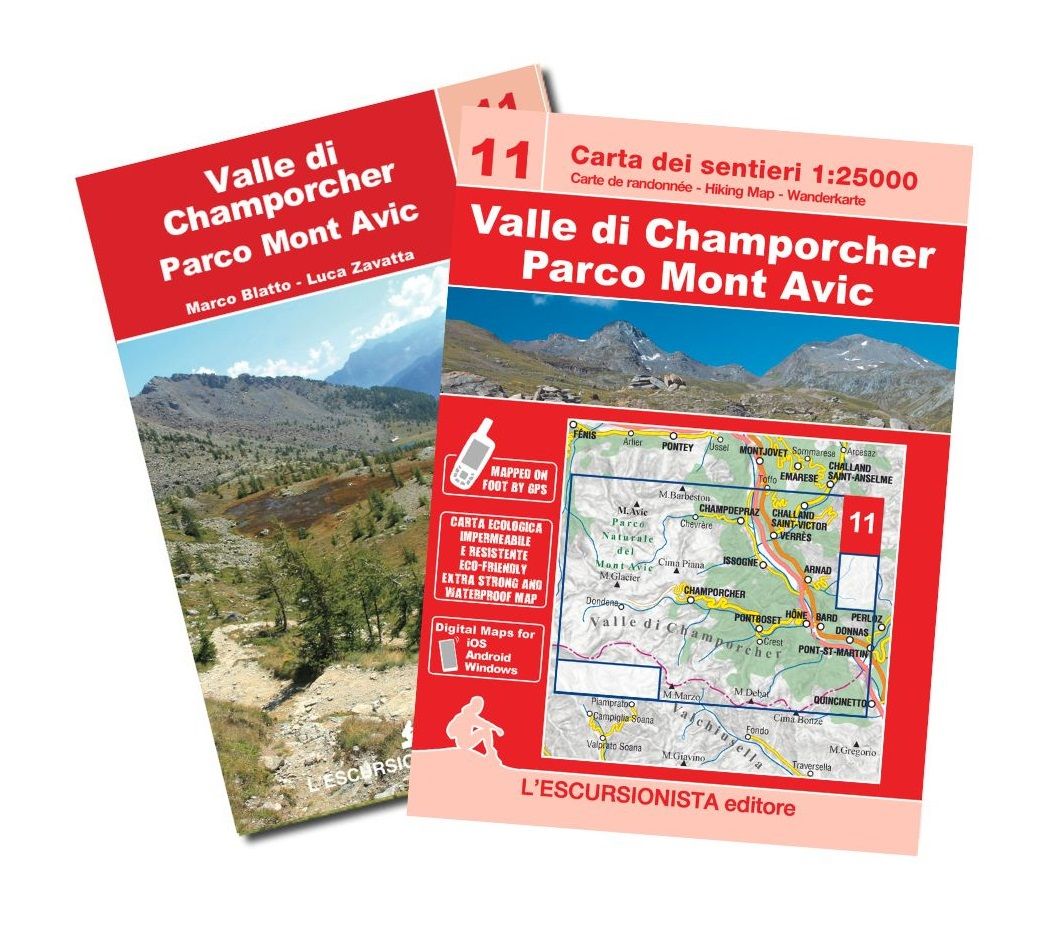 Online bestellen: Wandelkaart 11 Valle di Champorcher, Parco Naturale Mont Avic | L'Escursionista editore