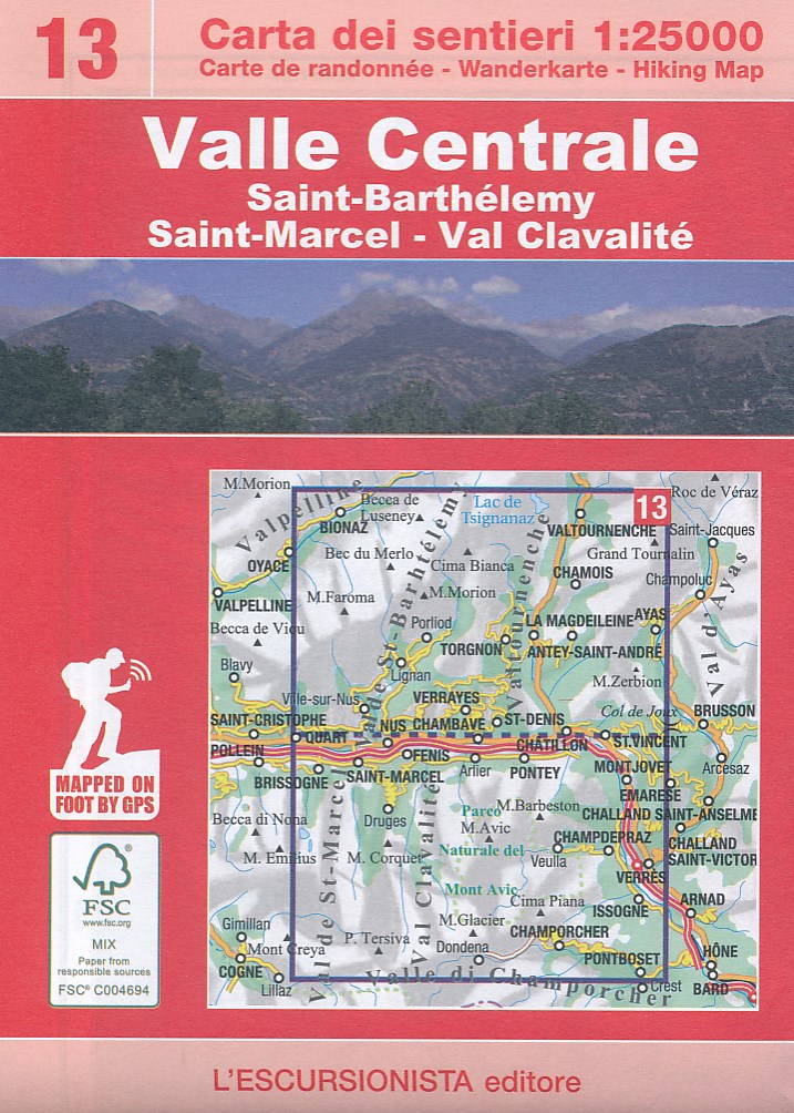 Online bestellen: Wandelkaart 13 Valle Centrale | L'Escursionista editore