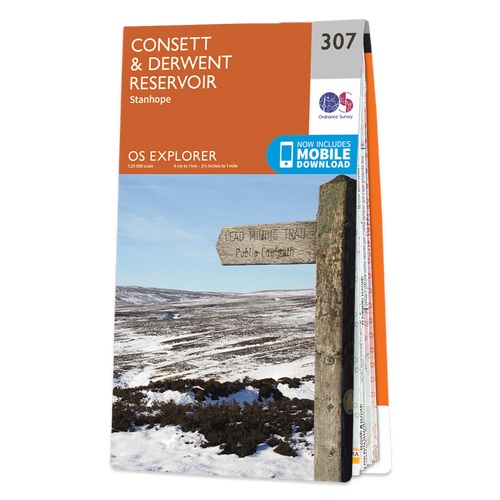 Online bestellen: Wandelkaart - Topografische kaart 307 OS Explorer Map Consett, Derwent reservoir | Ordnance Survey