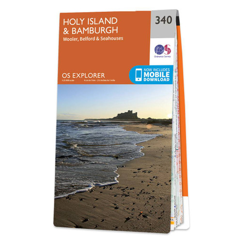 Online bestellen: Wandelkaart - Topografische kaart 340 OS Explorer Map Holy Island, Bamburgh | Ordnance Survey