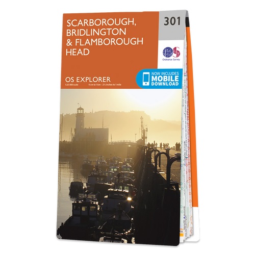 Online bestellen: Wandelkaart - Topografische kaart 301 OS Explorer Map Scarborough, Bridlington & Flamborough Head | Ordnance Survey