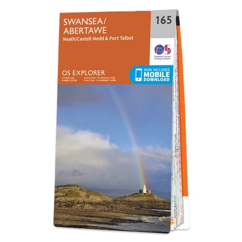 Online bestellen: Wandelkaart - Topografische kaart 165 OS Explorer Map Swansea, Abertawe | Ordnance Survey