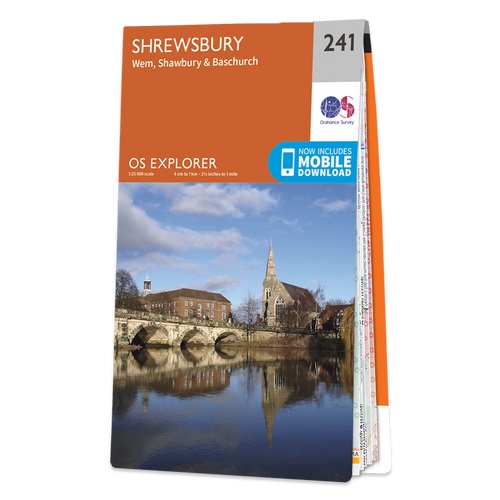 Online bestellen: Wandelkaart - Topografische kaart 241 OS Explorer Map Shrewsbury | Ordnance Survey