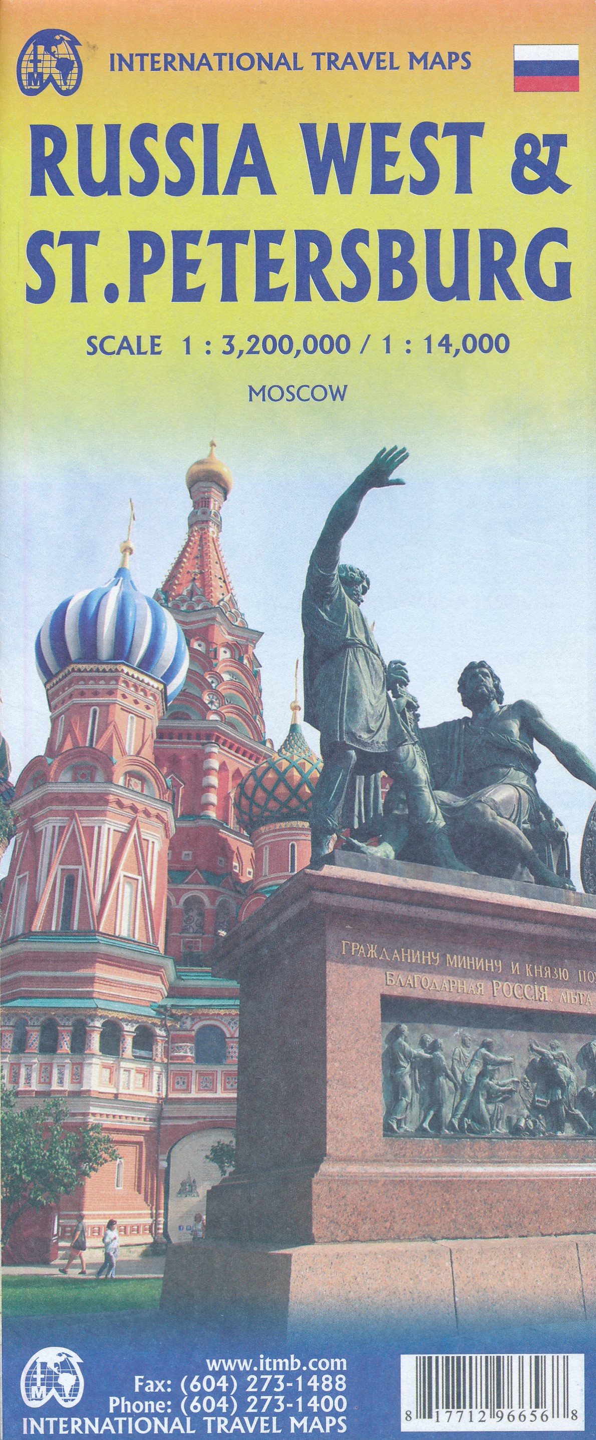 Online bestellen: Wegenkaart - landkaart Russia west & St. Petersburg | ITMB