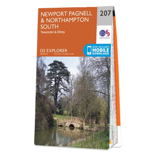 Online bestellen: Wandelkaart - Topografische kaart 207 OS Explorer Map Newport Pagnell, Northampton South | Ordnance Survey