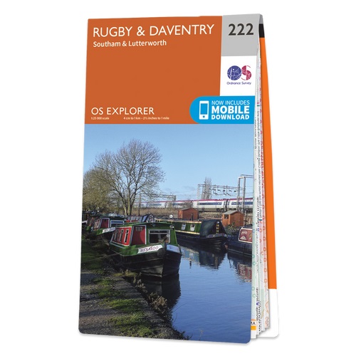 Online bestellen: Wandelkaart - Topografische kaart 222 OS Explorer Map Rugby, Daventry | Ordnance Survey