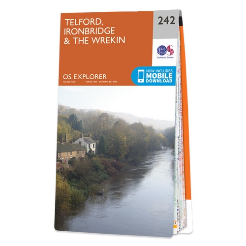 Online bestellen: Wandelkaart - Topografische kaart 242 OS Explorer Map Telford, Ironbridge, the Wrekin | Ordnance Survey