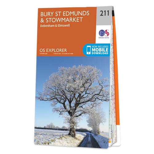 Online bestellen: Wandelkaart - Topografische kaart 211 OS Explorer Map Bury St Edmunds, Stowmarket | Ordnance Survey