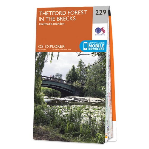 Online bestellen: Wandelkaart - Topografische kaart 229 OS Explorer Map Thetford Forest in The Brecks, Thetford & Brandon | Ordnance Survey