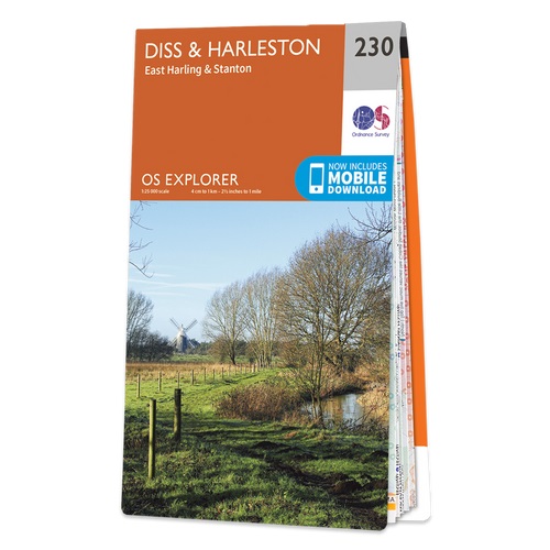 Online bestellen: Wandelkaart - Topografische kaart 230 OS Explorer Map Diss, Harleston, East Harling, Stanton | Ordnance Survey