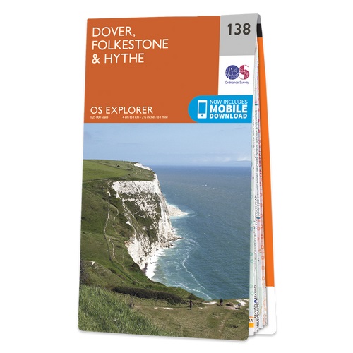 Online bestellen: Wandelkaart - Topografische kaart 138 OS Explorer Map Dover, Folkstone, Hythe | Ordnance Survey