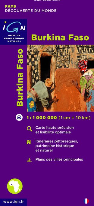 Online bestellen: Wegenkaart - landkaart Burkina Faso | IGN - Institut Géographique National