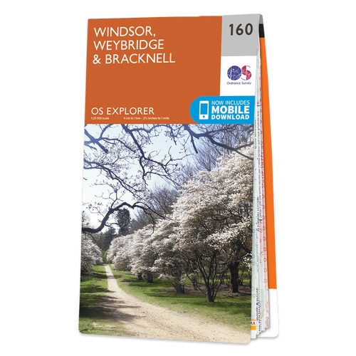 Online bestellen: Wandelkaart - Topografische kaart 160 OS Explorer Map Windsor, Weybridge, Bracknell | Thames Path | Ordnance Survey