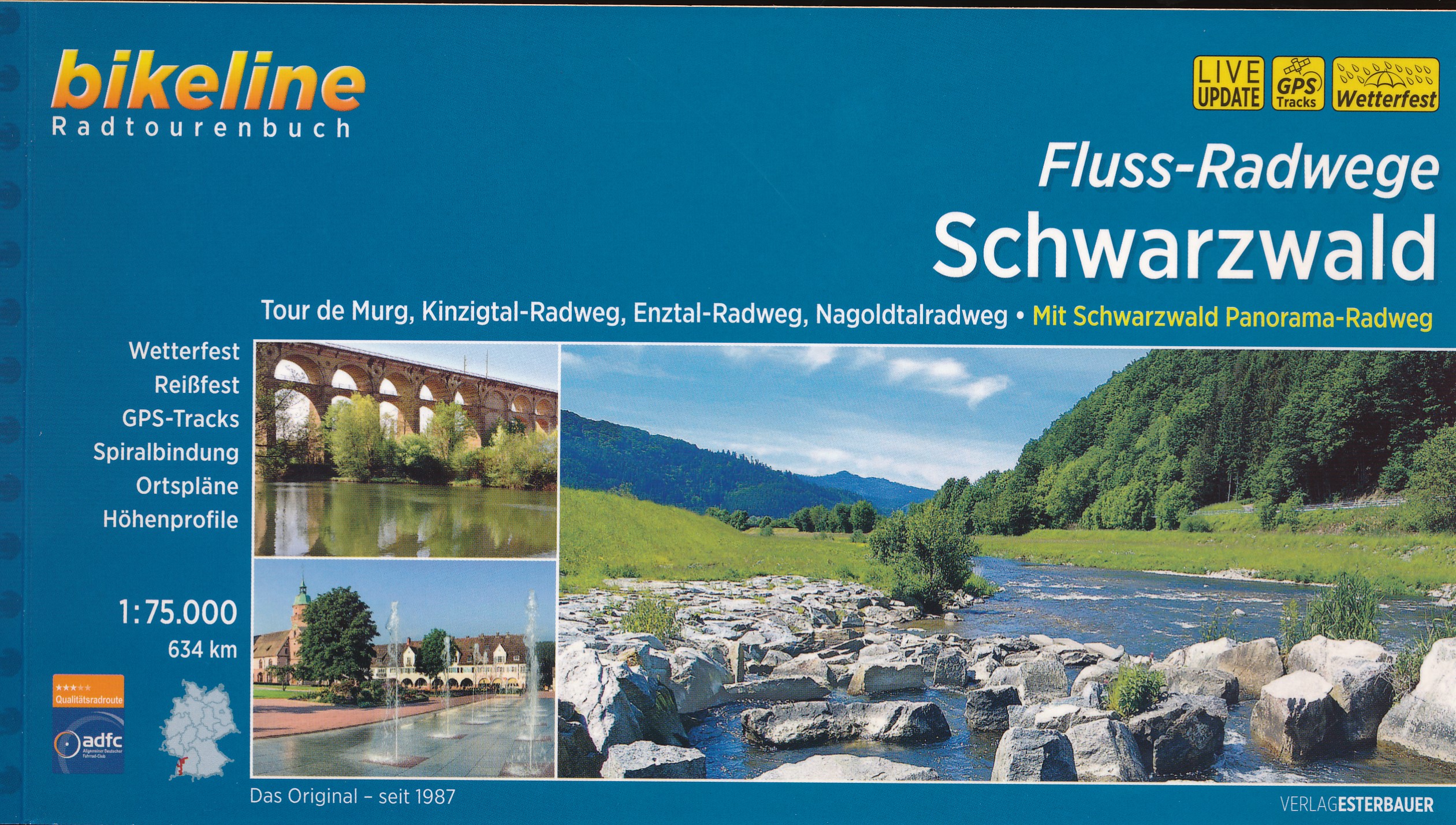 Online bestellen: Fietsgids Bikeline Fluss-Radwege Schwarzwald - Zwarte Woud | Esterbauer