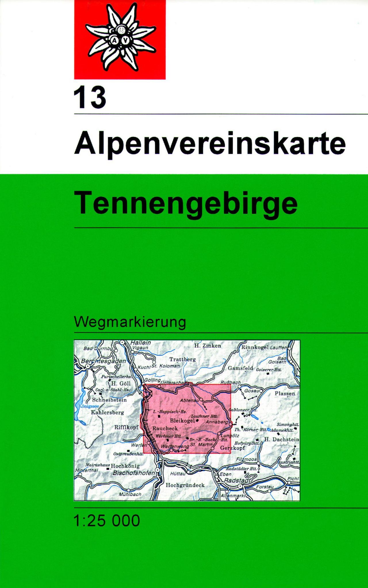 Online bestellen: Wandelkaart 13 Alpenvereinskarte Tennengebirge | Alpenverein