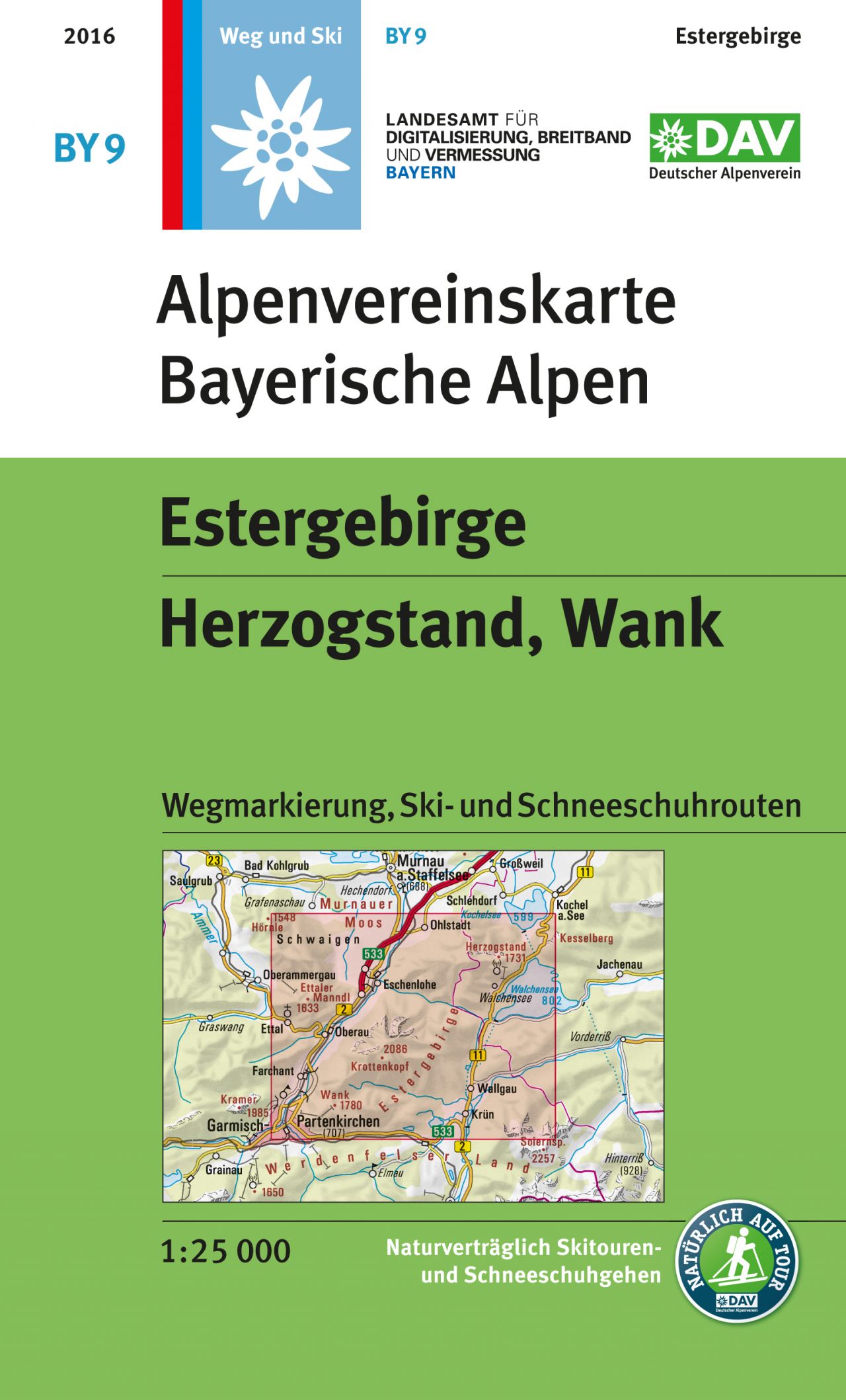 Online bestellen: Wandelkaart BY09 Alpenvereinskarte Estergebirge - Herzogstand - Wank | Alpenverein