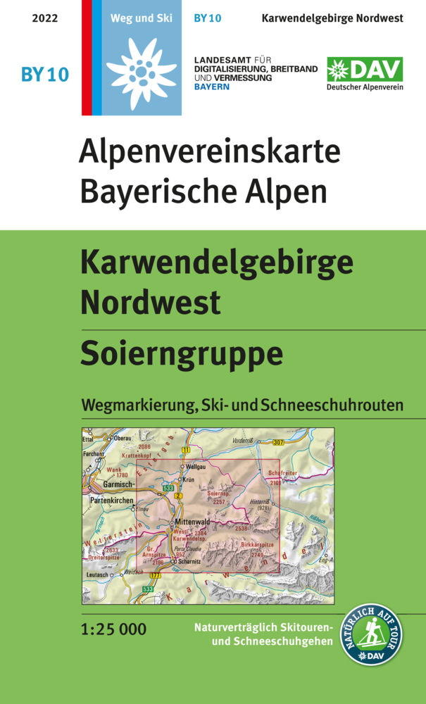 Online bestellen: Wandelkaart BY10 Alpenvereinskarte Karwendelgebirge Nordwest - Soierngruppe | Alpenverein