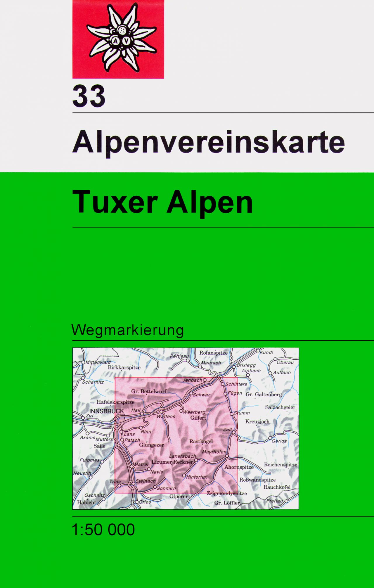 Online bestellen: Wandelkaart 33 Alpenvereinskarte Tuxer Alpen | Alpenverein