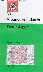 Wandelkaart Alpenvereinskarte 33 - Tuxeralpen | OAV | 