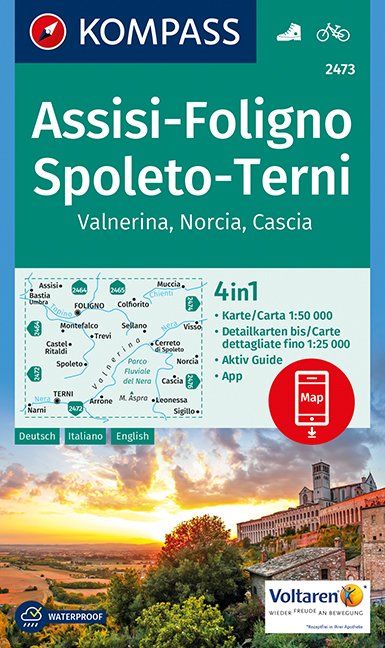 Online bestellen: Wandelkaart 2473 Assisi-Foligno - Spoleto-Terni | Kompass
